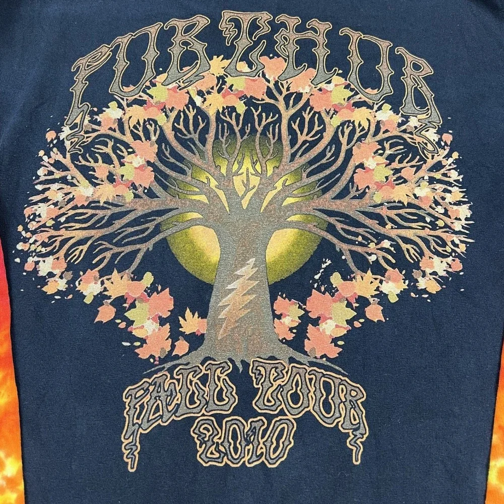 Furthur Long Sleeve Shirt Mens XL Navy Tie Dye Skeleton Sun Graphic Concert Tee_6